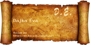 Dajka Éva névjegykártya