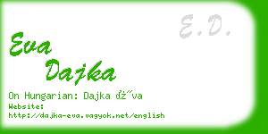 eva dajka business card